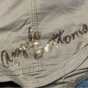 Vintage Apple Bottoms Tan Cargo Shorts Sequin Logo Women Size 9/10 NWT